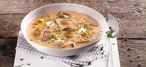 Schwammerlsuppe mit Knöpfle