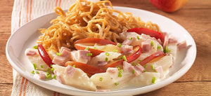 Schwarzwurzelragout mit Äpfeln und Schinken