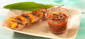 Schweinefilet-Ananas-Spieß mit kreolischer Soße