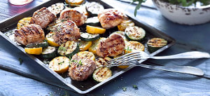Schweinefilet mit Ingwer-Honig und Zucchini