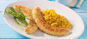 Sesambanane mit Curryreis