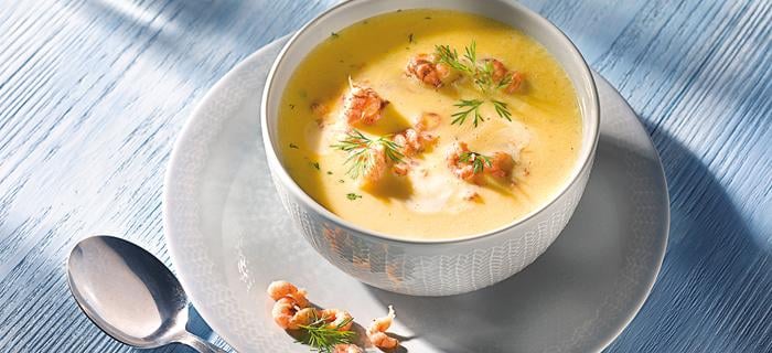 Spargel-Gemüsesuppe mit Krabben - Rezept | GEFRO