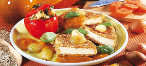 Tofuschnitzel mit Kürbissoße