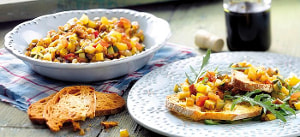 Vegetarisches Gemüsetatar mit Rucola