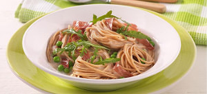 Spaghetti mit Rucola und Parmaschinken
