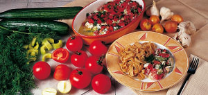 Wildwasserlachs mit Bandnudeln