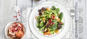 Winterlicher Blattsalat mit Preiselbeerdressing und Kracherle