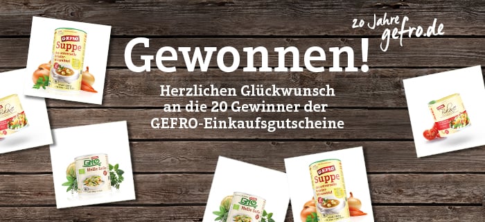 20 Jahre gefro.de Gewinnspiel